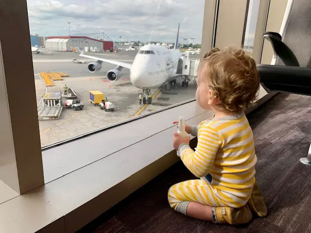 1 year old plane travel